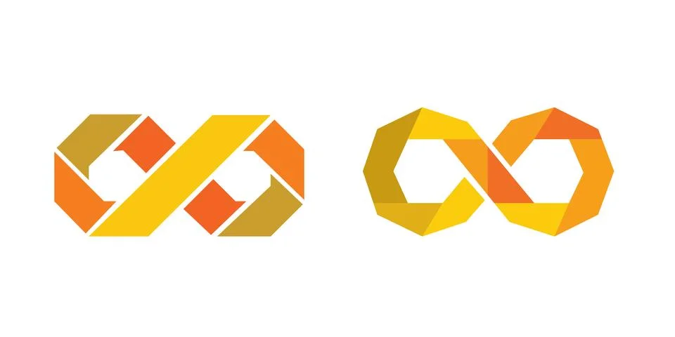 Geometric infinity loop logo symbols Stock Illustration