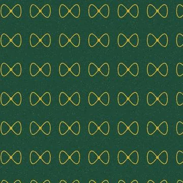 Geometric infinity symbols repeating pattern on dark green speckled backgroun Stock Illustration