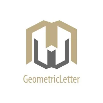 Geometric initial letter MW WM logo concept design. Symbol graphic template e Stock Illustration