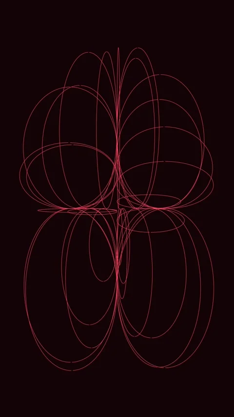 Geometric interconnection diagram: abstract flowing loop network visualizatio 库存影片 342524162