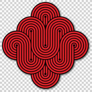 Geometric Interlaced Art Pattern Vector Illustration in Modern Style Stock Illustration