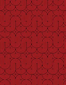 Geometric Interlaced Art Pattern Vector Illustration in Modern Style Stock Illustration