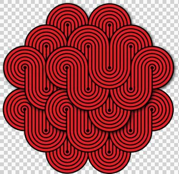 Geometric Interlaced Art Pattern Vector Illustration in Modern Style Stock Illustration