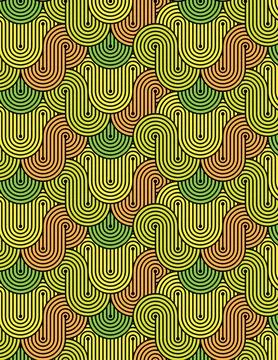 Geometric Interlaced Art Pattern Vector Illustration in Modern Style Stock Illustration