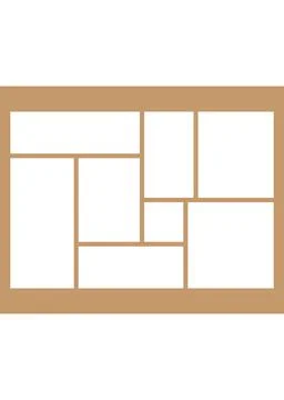 Geometric Interlocking Grid Photo Collage Template Stock Illustration