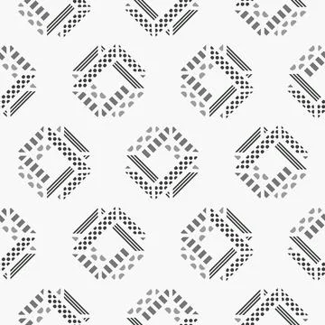 Geometric intertwined shapes seamless pattern. Abstract tileable background 库存插图