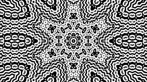 Geometric Intricate Design Pattern Symmetry Black White Background Loop Stock Footage 278707627