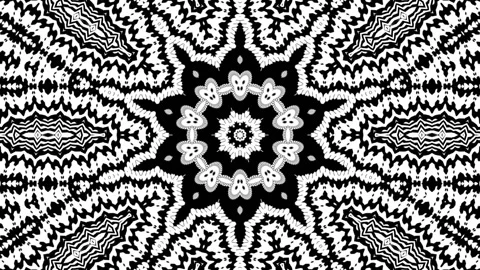Geometric Intricate Design Pattern Symmetry Black White Background Loop Stock Footage 278707628