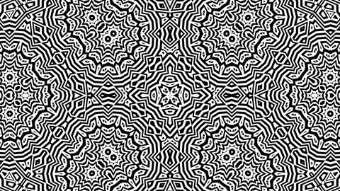 Geometric Intricate Design Pattern Symmetry Black White Background Loop Stock Footage 278707629