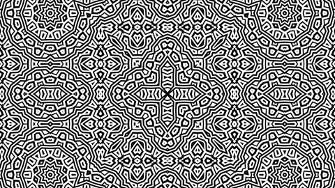 Geometric Intricate Design Pattern Symmetry Black White Background Loop Stock Footage 278707630