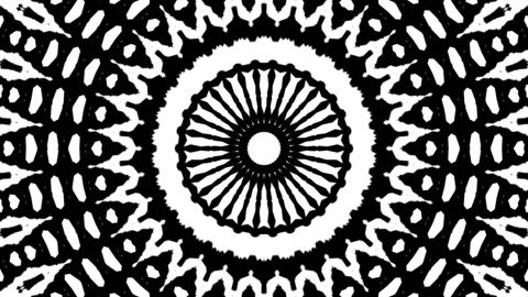 Geometric Intricate Design Pattern Symmetry Black White Background Loop Stock Footage 278707670