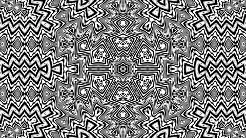 Geometric Intricate Design Pattern Symmetry Black White Background Loop Stock Footage 278707671
