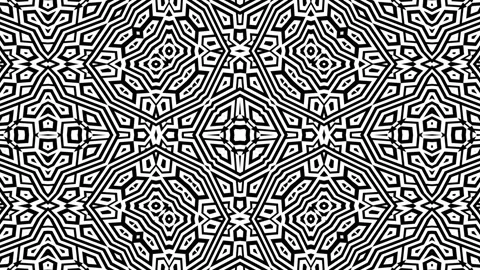 Geometric Intricate Design Pattern Symmetry Black White Background Loop Stock Footage 278707679