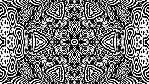 Geometric Intricate Design Pattern Symmetry Black White Background Loop Stock Footage 278707680