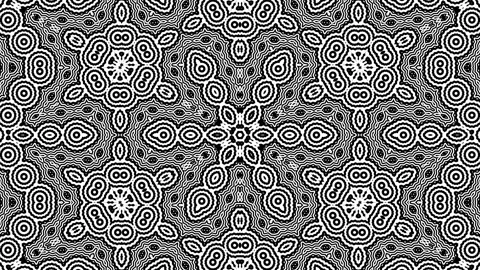 Geometric Intricate Design Pattern Symmetry Black White Background Loop Stock Footage 278707682