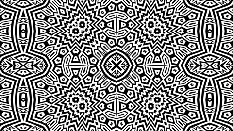 Geometric Intricate Design Pattern Symmetry Black White Background Loop Stock Footage 278707715