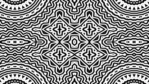 Geometric Intricate Design Pattern Symmetry Black White Background Loop Stock Footage 278707718