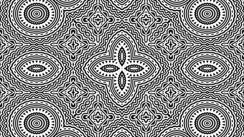 Geometric Intricate Design Pattern Symmetry Black White Background Loop Stock Footage 278707719
