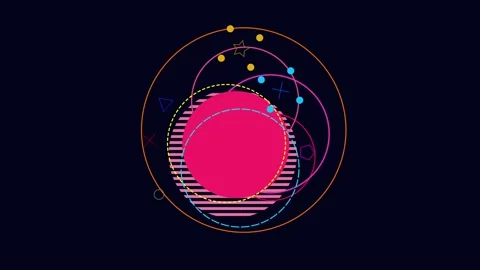 Geometric intro of circles on a dark blue background. Stock Footage 152238903