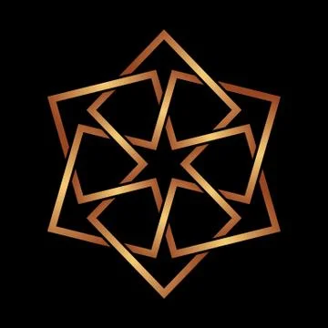 Geometric Islamic Ornamental Rosette Stock Illustration