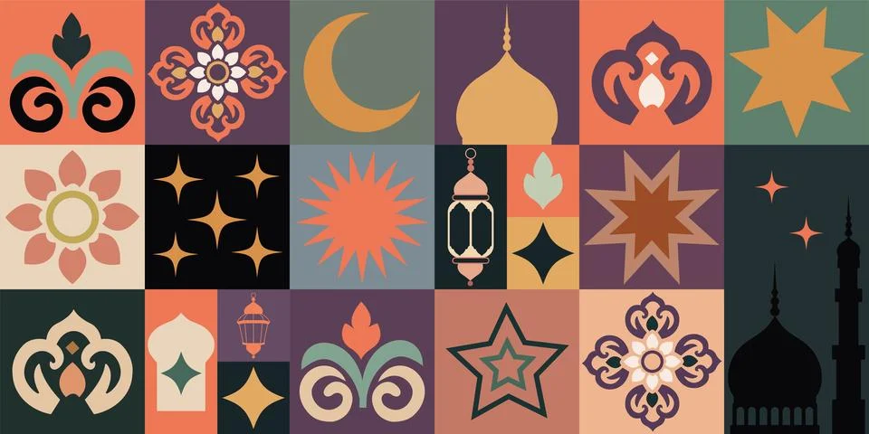 Geometric islamic pattern in arabic style. Stock Illustration