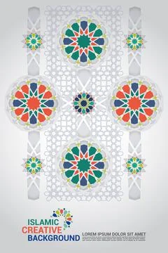 Geometric Islamic Pattern with colorful arabesque shapes Иллюстрация