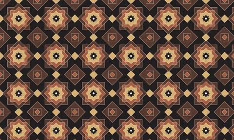 Geometric Islamic Pattern with Concentric Diamonds and Squares Stock Illustration