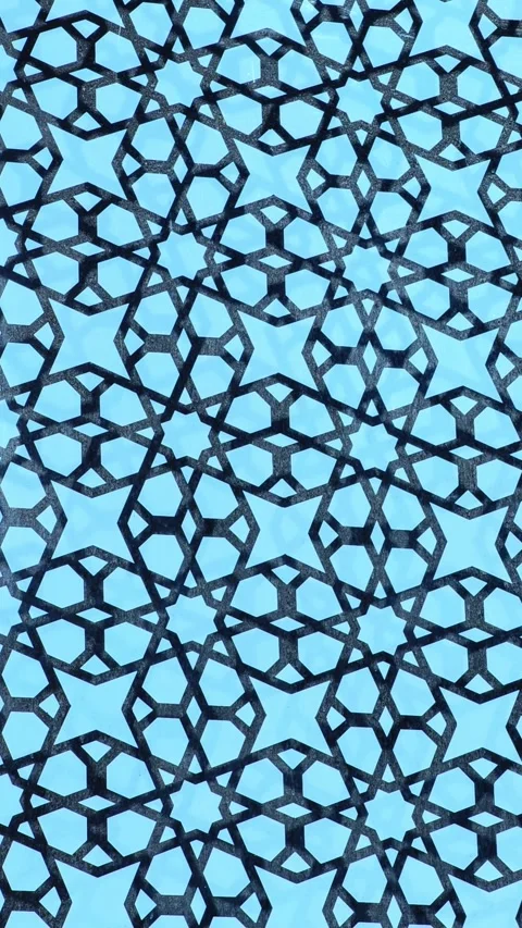 Geometric Islamic pattern. Decorative Islamic geometric window design. Stock Footage 315179841