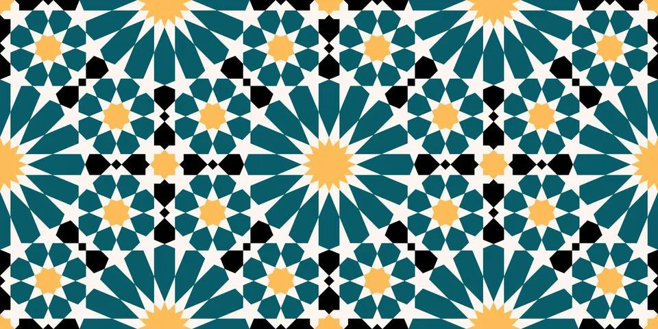 Geometric Islamic Seamless Pattern Stock Illustration