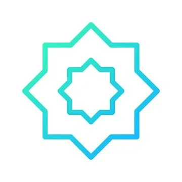 Geometric Islamic Star Pattern Gradient Design Icon Illustrazione stock