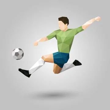 Geometric jumping kick Stock Illustration