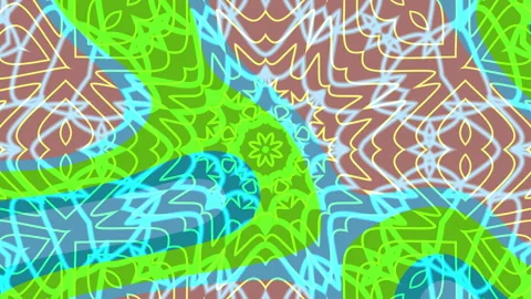  Geometric kaleidoscope overlay pattern with bright green colors Stock Footage 320872610