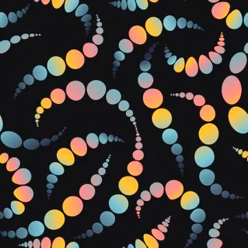 Geometric kaleidoscope seamless pattern. Multi-colored round peas of differen Stock Illustration