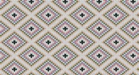 Geometric knitted pattern, Festive Sweater Design. Seamless Knitted Pattern Stock Illustration