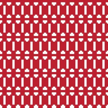 Geometric Knitting seamless pattern design in red and white Stockillustratie