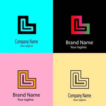 Geometric L Path logo design Stock Illustration