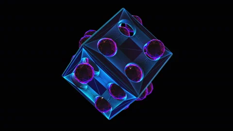 Geometric laser background of lowpoly bouncing balls. Seamless neon retro 스톡 동영상 104076635