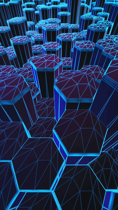 Geometric laser background. Seamless vertical video neon retro futuristic Video stock 308658508