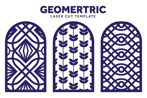 Geometric laser cut pattern template Stock Illustration
