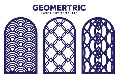 Geometric laser cut pattern template Stock Illustration