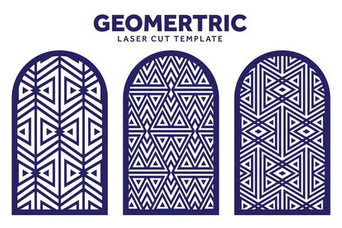 Geometric laser cut pattern template Stock Illustration
