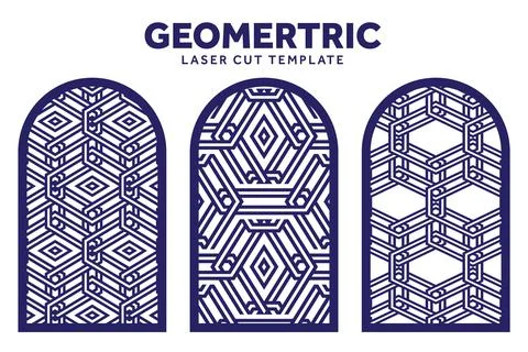 Geometric laser cut pattern template Stock Illustration