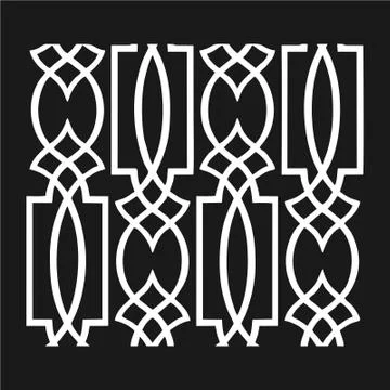 Geometric Laser Cut Template Leaf CNC Panels Stock Illustration