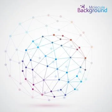 Geometric lattice, the molecules in the circle 스톡 일러스트