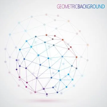 Geometric lattice, the molecules in the circle Stock Illustration