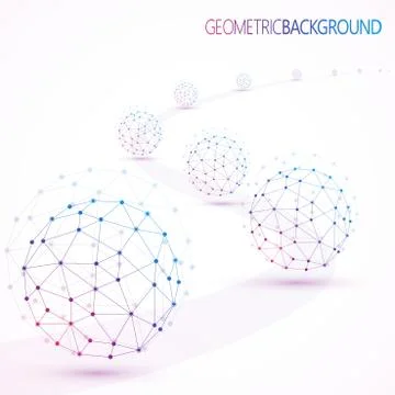 Geometric lattice, the molecules in the circle 스톡 일러스트