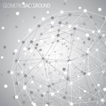 Geometric lattice, the molecules in the circle. Round composition of the Stock Illustration