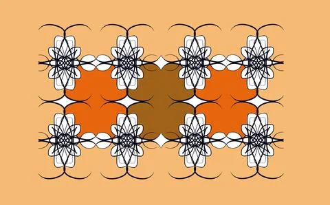 Geometric Lattice Pattern Illustration in Black Wireframe on Peach Pastel Backgr Stock Illustration