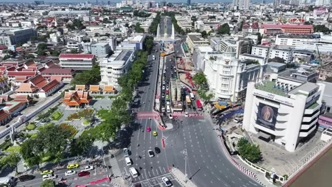 Geometric layout of Democracy Monument Stock Footage 333696288