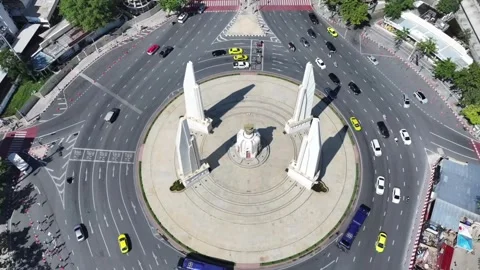 Geometric layout of Democracy Monument Stock Footage 333696297